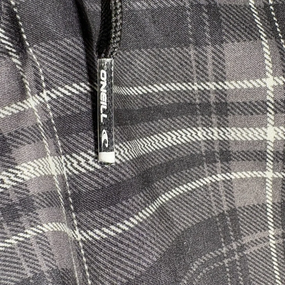 O'Neill Board Shorts Trunks Men's 30 Black Grey Plaid Beach Coastal Surfer